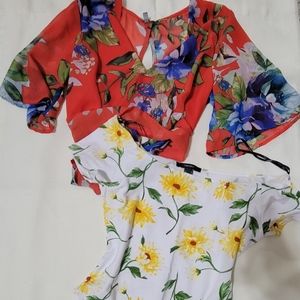 Bundle Floral Crop Top and Bodysuit